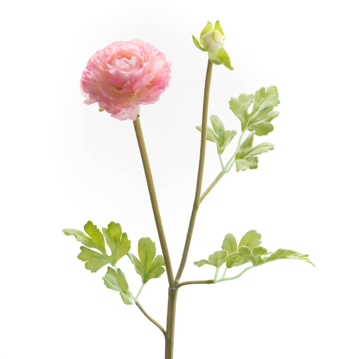 Fiore artificiale ranuncolo rosa h 57 cm