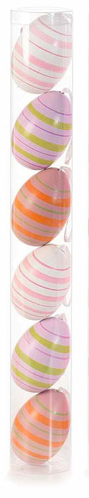 Tubo uova decorativa in plastica d'appendere set di 6