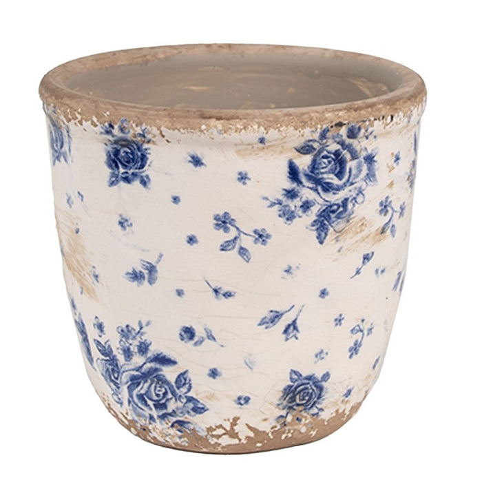 Fioreria in ceramica con motivo rose blu