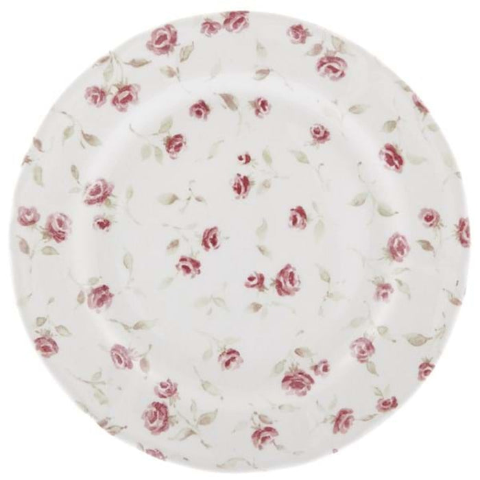 Servizio di piatti in ceramica avorio e rosato da 6 posti tavola  - FLORET
