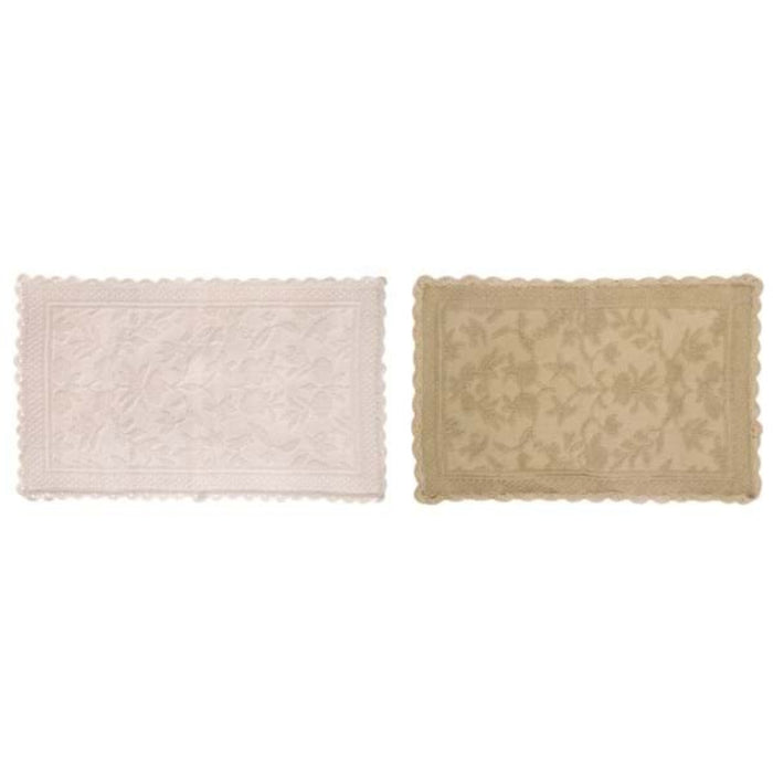 Tappeto per il bagno in cotone e poliestere con bordo crochet - LACE