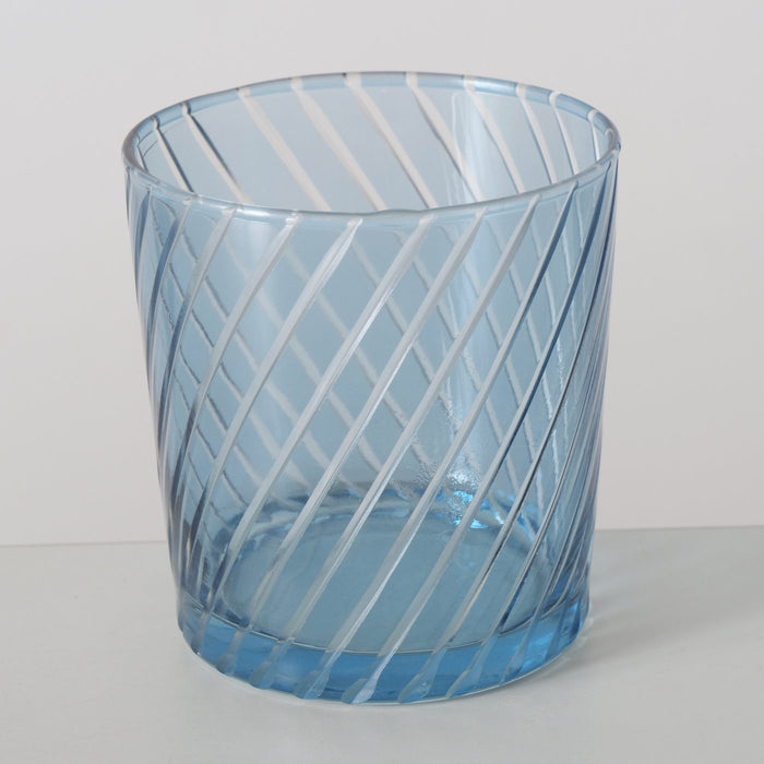 Bicchiere in vetro blu set di 6