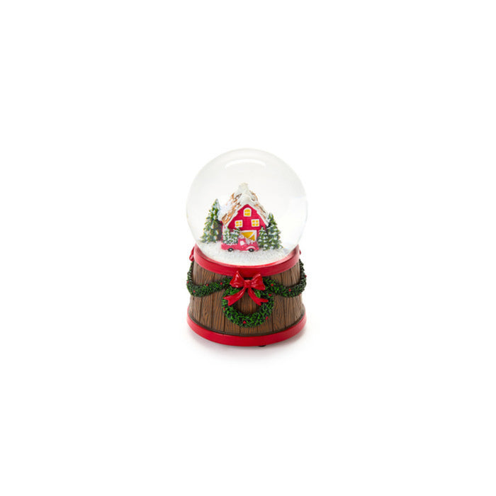 Palla di vetro natalizia in resina con neve - NUVOLE DI STOFFA