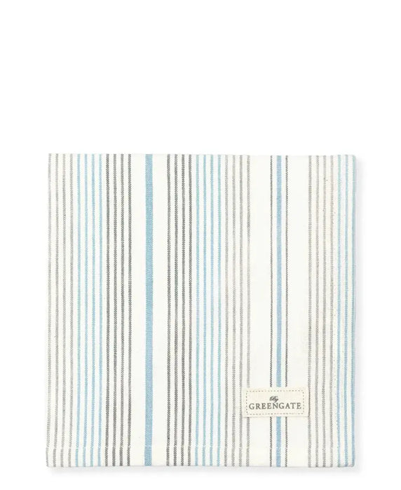 Tovagliolo in cotone a righe blu e bianco 40 x40 cm - Divia pale blue