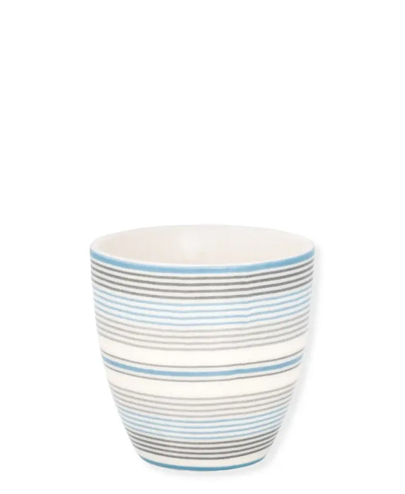 Tazza per latte piccola con righe azzurro e bianco - DIvia pale blue