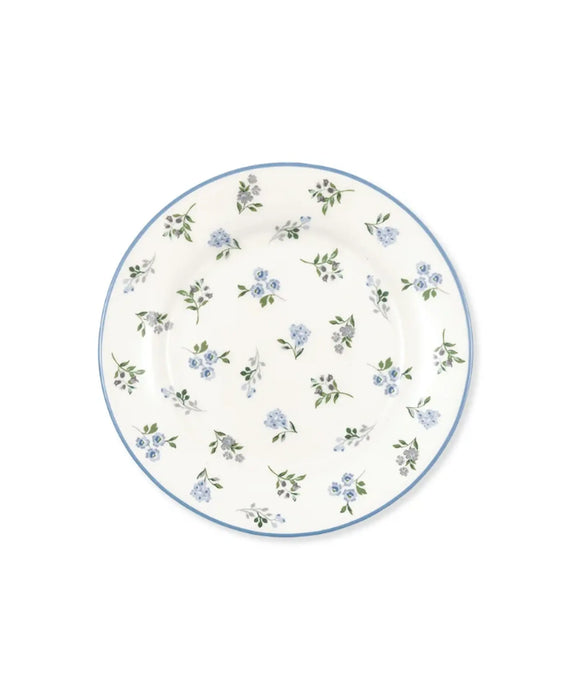Piatto in ceramica con motivo floreale azzurro da 20 cm - Christina