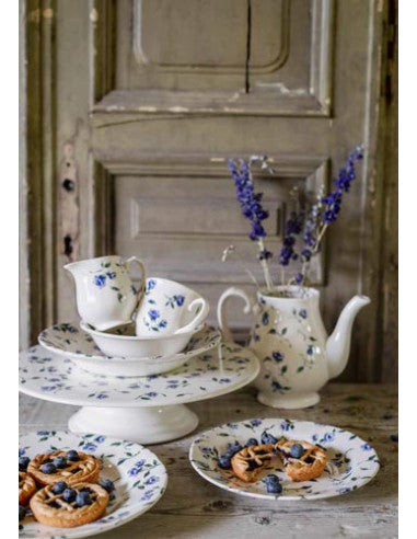 Ciotola cereali in ceramica con roselline blu - Floret full blu