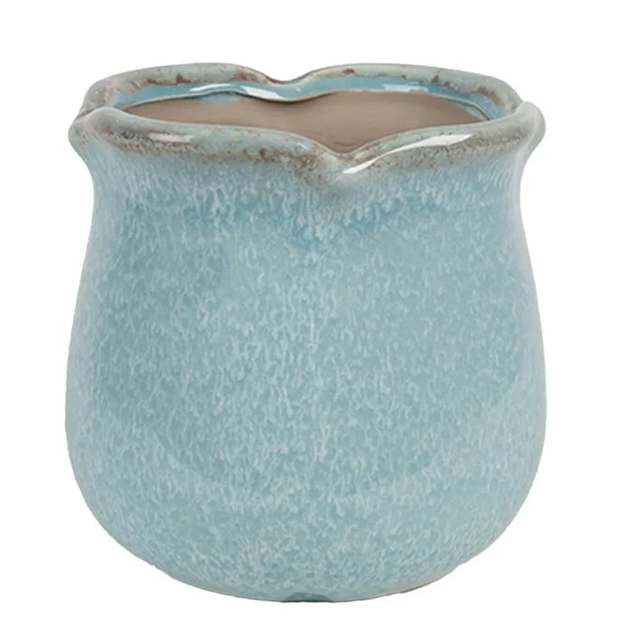 Fioreria in ceramica blu 12x12 cm