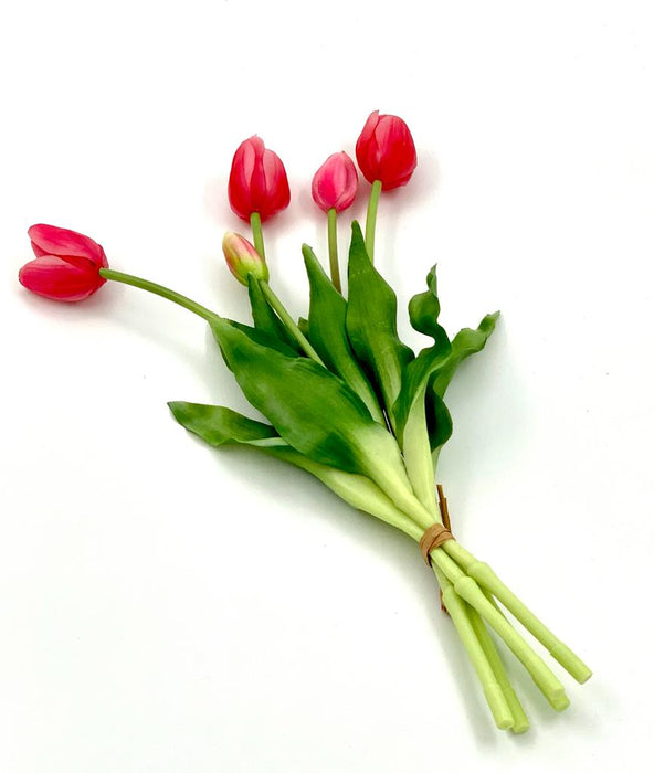 Mazzo di tulipani artificiali rosso