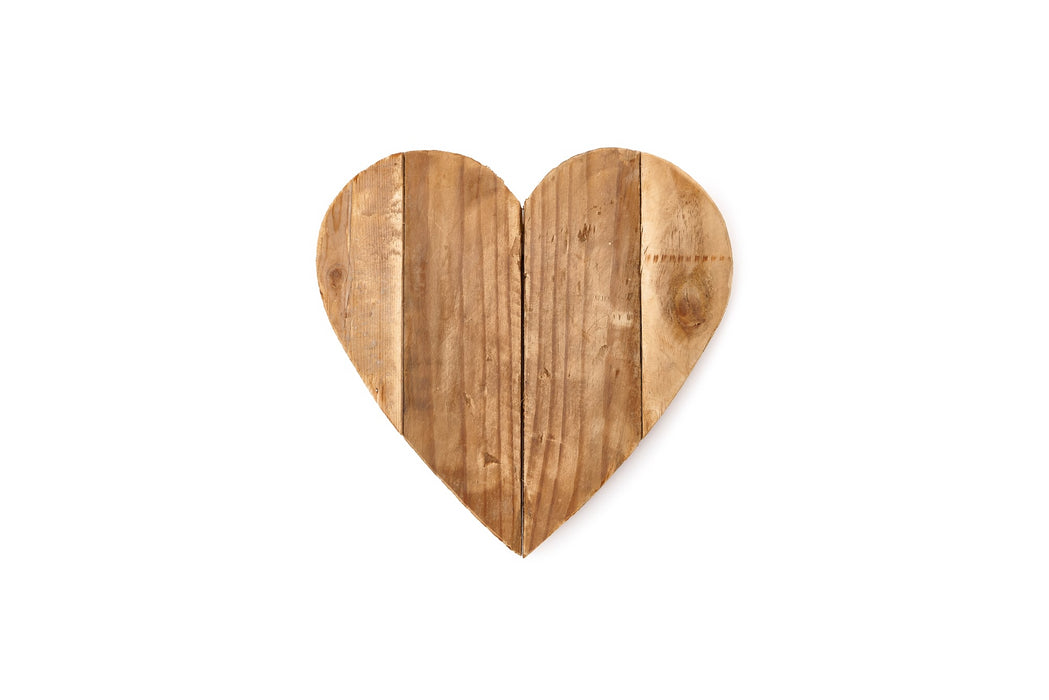 Tagliere cuore in legno riciclato grande