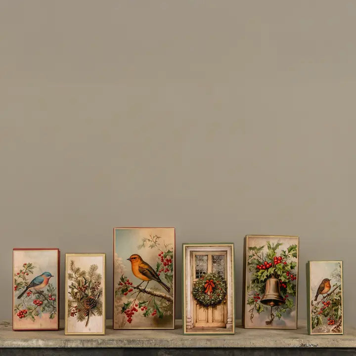 Set 6 Scatole Natalizie Impilabili con Bacche Rosse