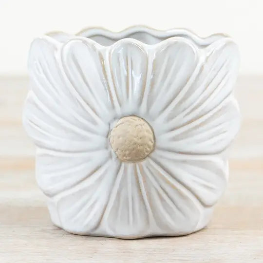 Vaso Decorativo a Fiore Bianco 10x9 cm