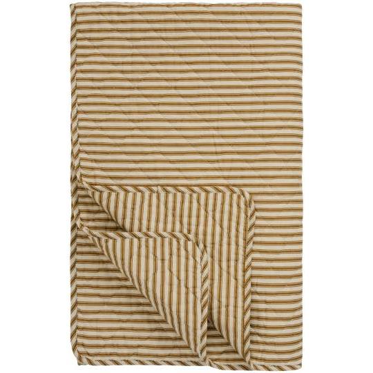Coperta Quilt Trapuntata Sand con Righe Verde Ocra – Ib Laursen