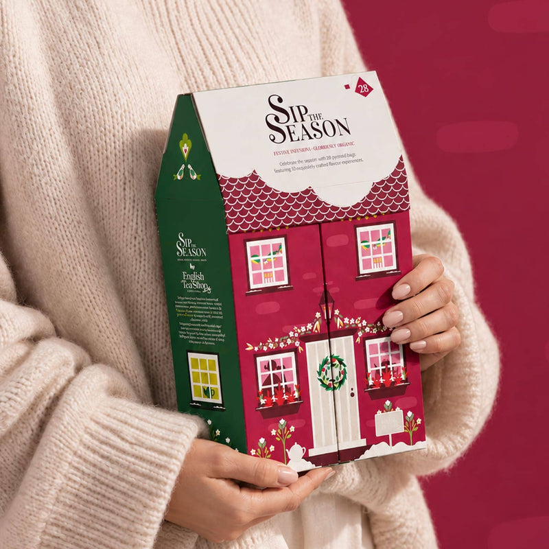 English Tea Shop - Set regalo di tè "Casa d'Inverno" biologico, 10 varietà, 28 bustine piramidali