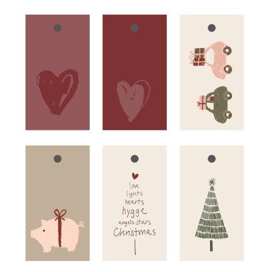 Set 6 Tag Natalizi "Il mio Natale Nostalgico" Ib laursen