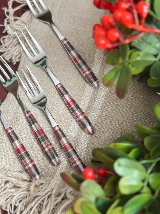 Forchettine dolce Nuvole di Stoffa natalizie Tartan Christmas