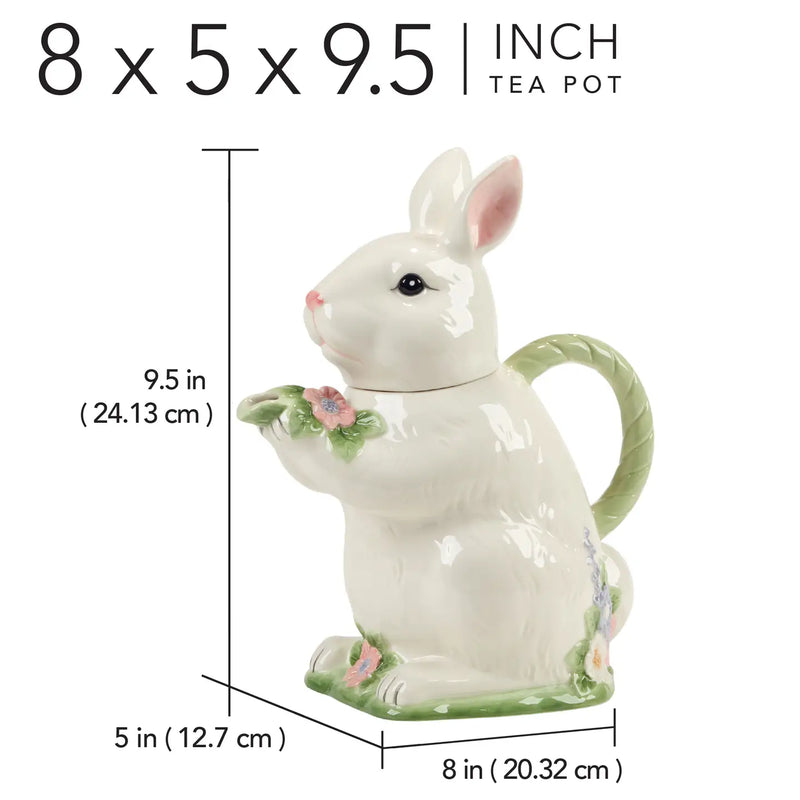 Teiera coniglio di Pasqua 3D in ceramica vintage