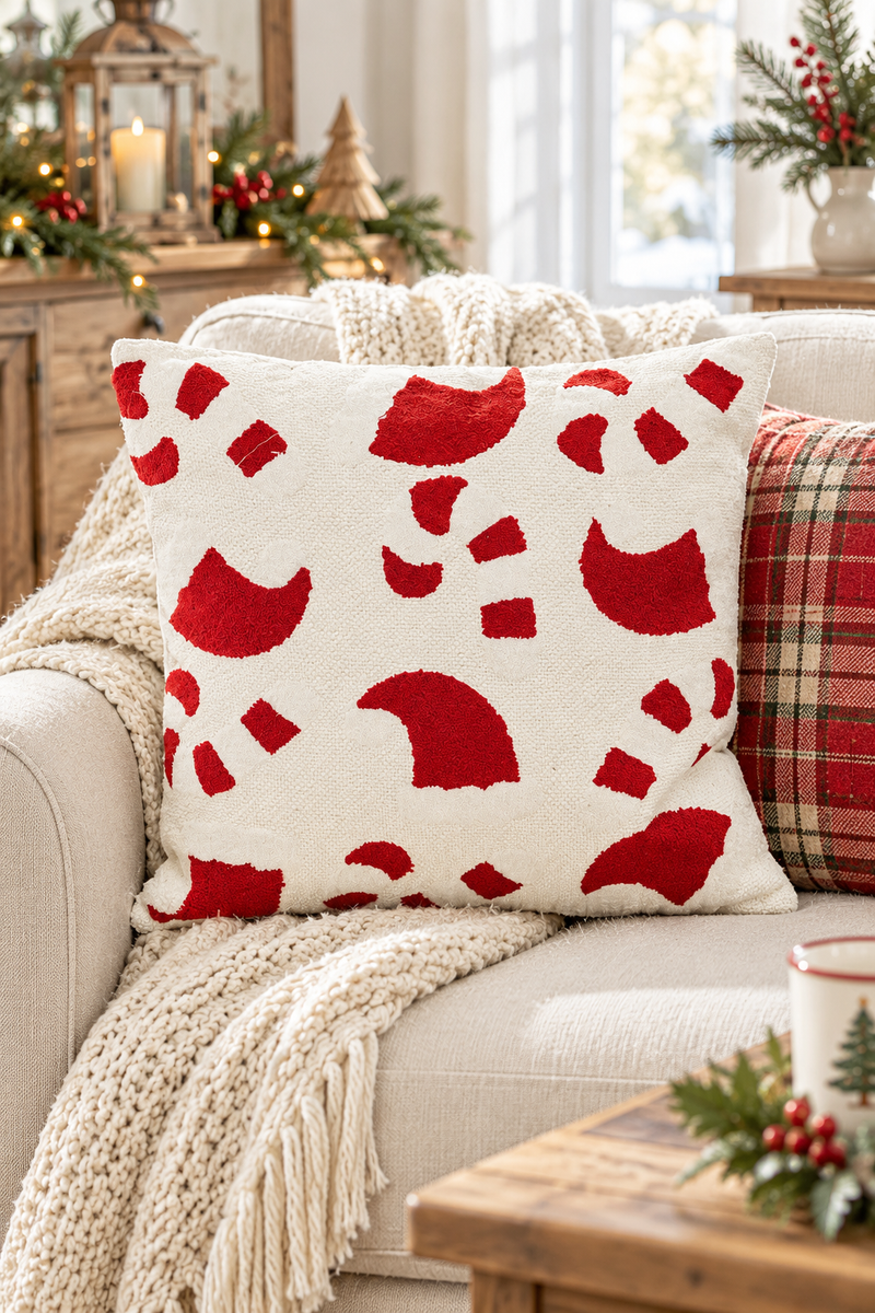Cuscino Natalizio candy cane