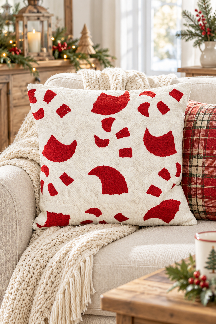 Cuscino Natalizio candy cane