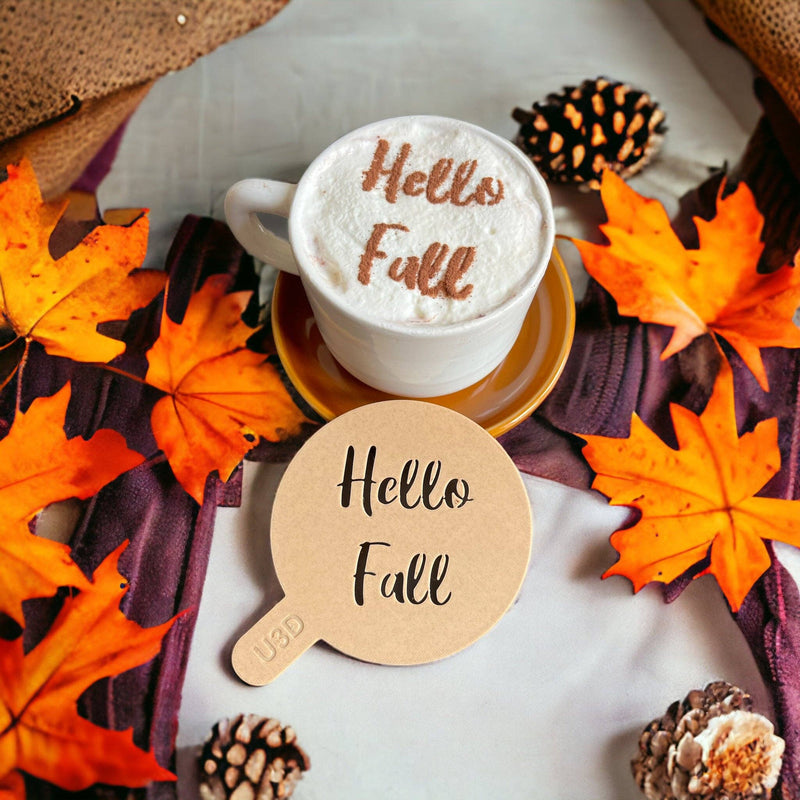 Stencil Hello Fall – Caffè, Latte e Pasticceria – Decorazione Autunnale