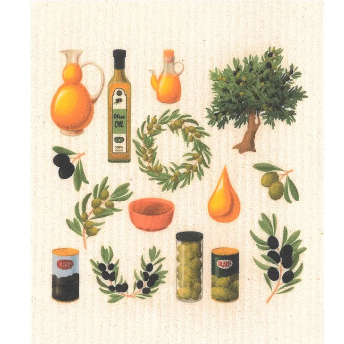 Panno svedese motivi olive