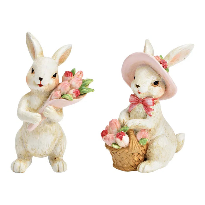 Decorative resin rabbit