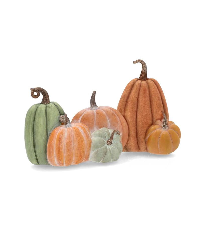 Decorazione con zucche autunnali arancioni 31 x 18 cm
