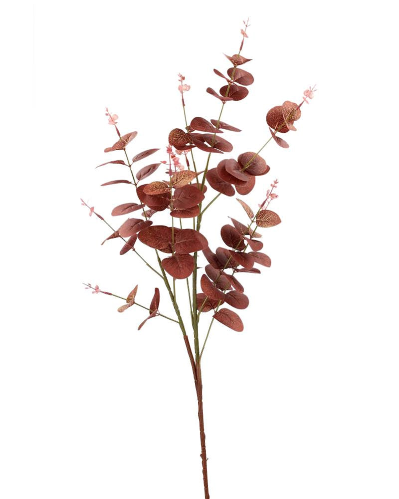 Ramo di eucalipto artificiale rosso H92 cm