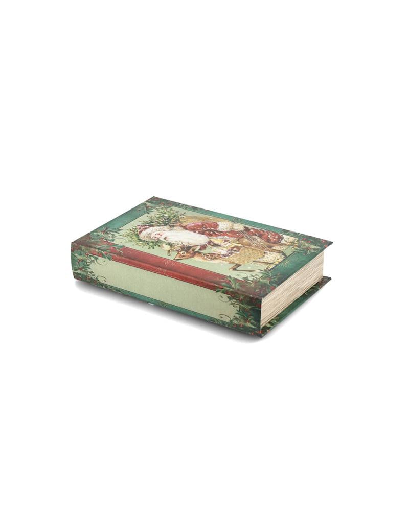 Libro contenitore natalizio con Babbo Natale 24 x 16 x 5 cm