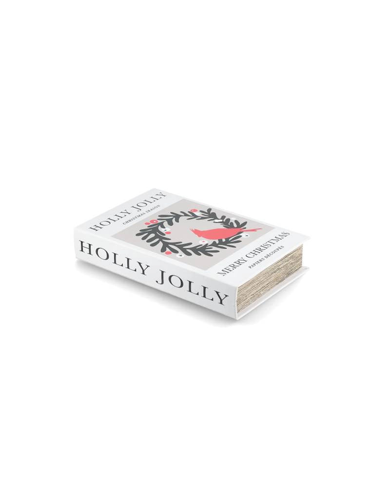 Libro contenitore natalizio Holly Jolly 26 x 17 x 5 cm