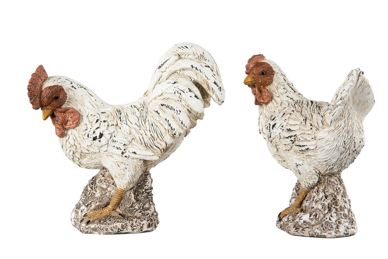 Gallo Decorativo in Poliresina 16x6x16 cm Stile Shabby Chic