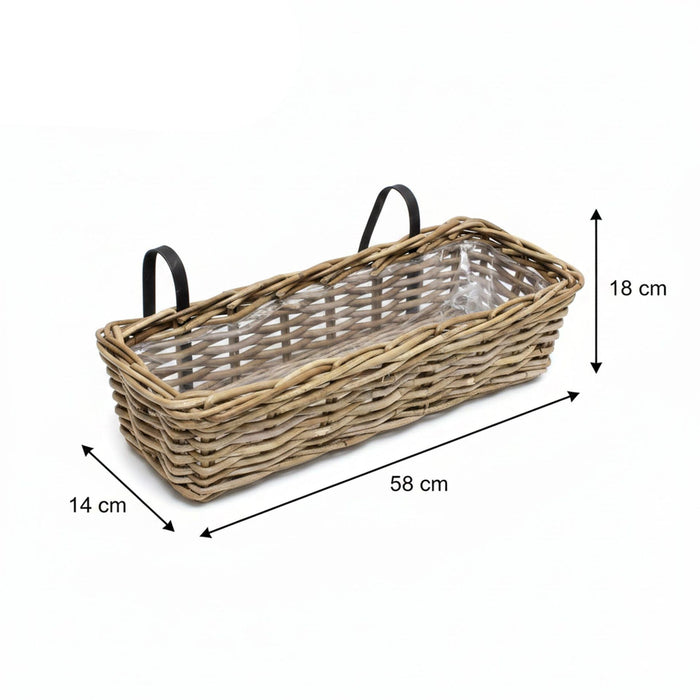 Fioriera da balcone "Rattan", 58 cm