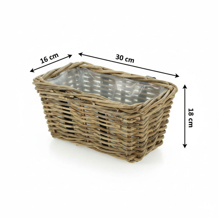 Petite jardinière en rotin 30x18x16cm 