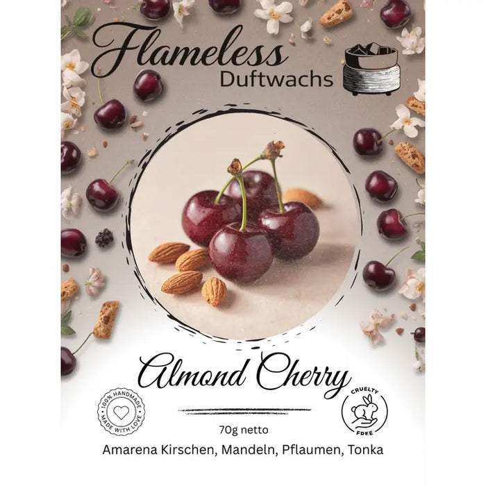 Cera Profumata di Soia Almond Cherry  Flameless 70g