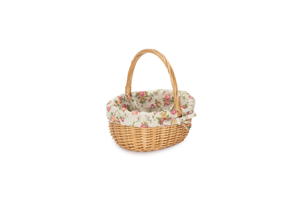 Cesto con manico floreale