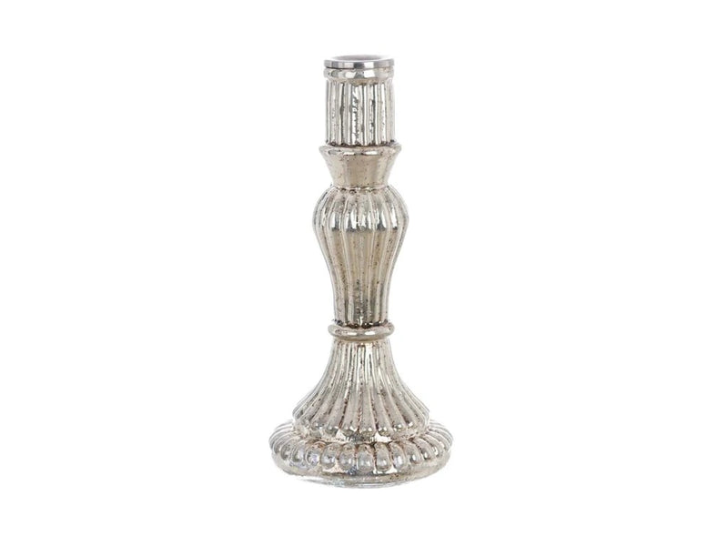 Candelabro Blanc Mariclò vetro argentato dorato 27 cm