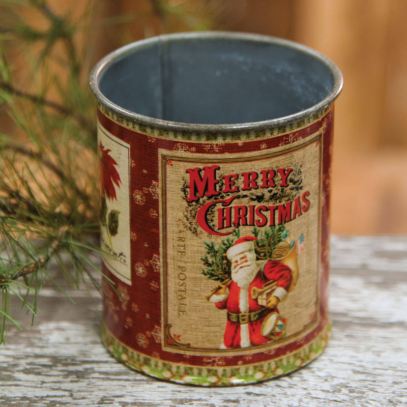 Barattolo di latta vintage con Babbo Natale