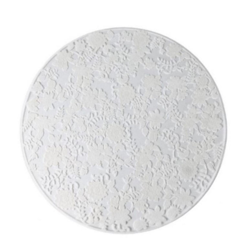 Sottopiatto Pvc Trasparente Pizzo Floreale Bianco D38 Cm - Arredo Casa da Sogno