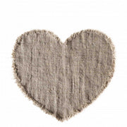 Sottopiatto Cuore 100%Lino Grezzo Soft Naturale H35 Cm - Arredo Casa da Sogno