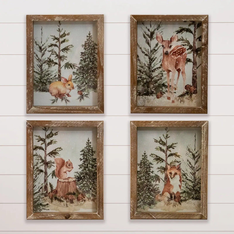 Cornice Decorativa con Animali del Bosco 22x17 cm