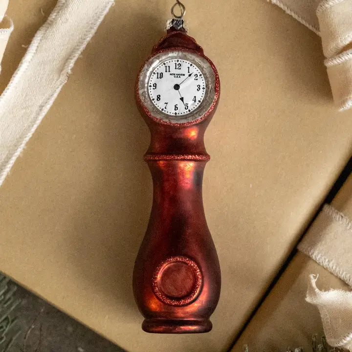 Orologio Natalizio Rosso Decorativo da Appoggio H 16,5 cm