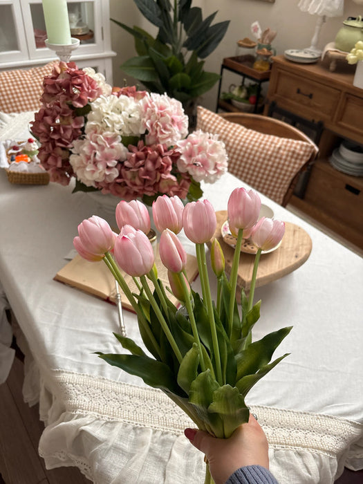 Bouquet 5 Tulipani olis Rosa chiaro H 40 cm - EDG