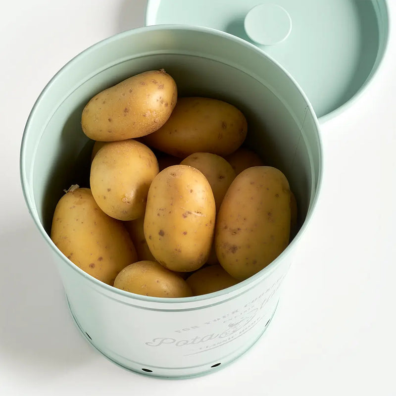 Barattolo Porta Patate in Metallo Color Menta