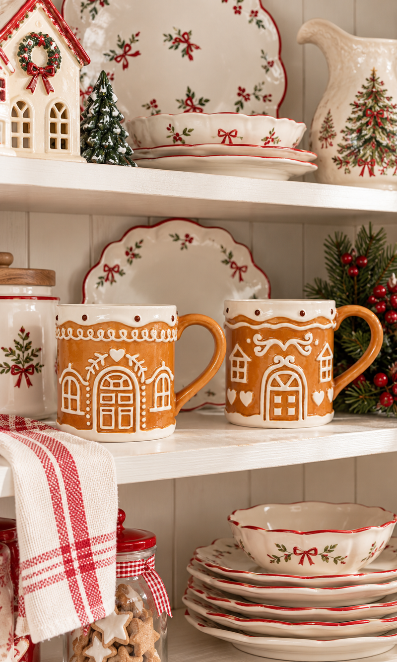 Tazza Natalizia Casetta Pan di Zenzero in Dolomite – Gingerbread