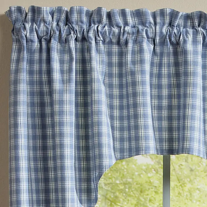 Blue checked valance