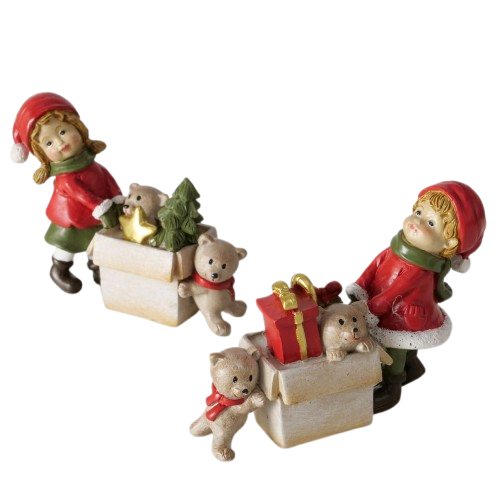 Statue de Noël Enfant/Fille avec boîte - Boltze