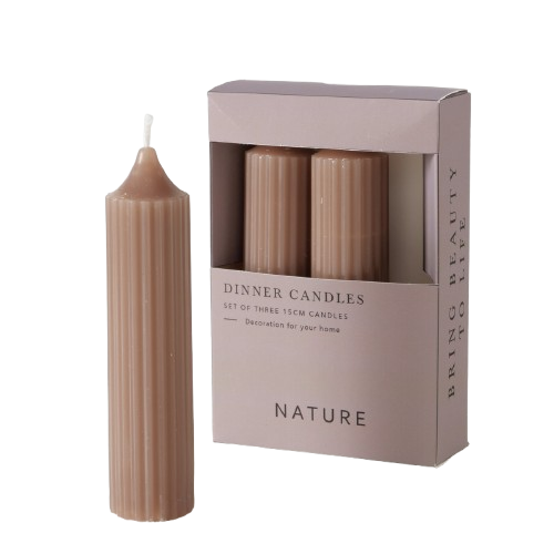Set of 3 brown candles - Boltze