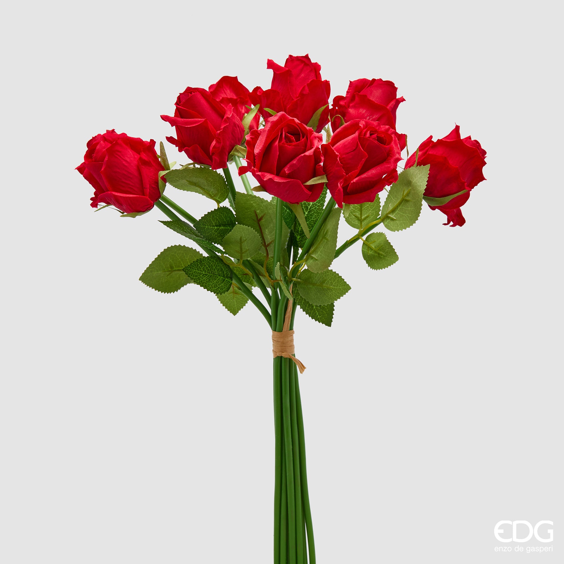 Bouquet di Rose Rosse EDG – 9 Fiori, Altezza 46 cm