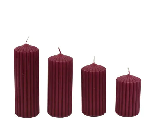 Set 4 Candele Profumate Bordeaux a Colonna Rigata