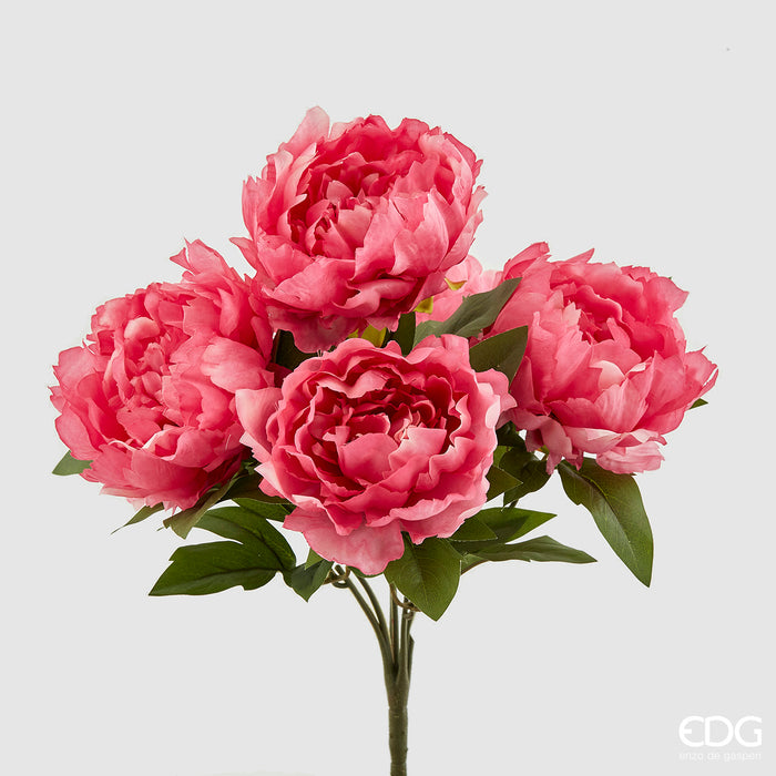 Bouquet di peonia artificiale rosa H 48 cm